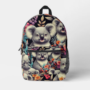 Vintage Cute Koala Painting Printed Backpack