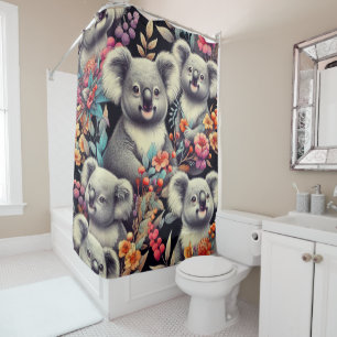 Vintage Cute Koala Painting Shower Curtain