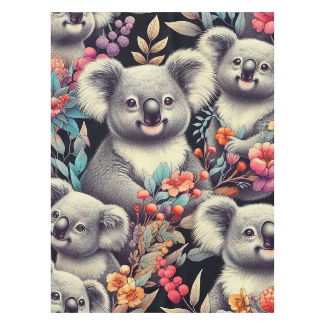 Vintage Cute Koala Painting Tablecloth (Front)