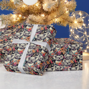 Vintage Cute Koala Painting Wrapping Paper