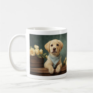 Vintage Cute Labrador Retriever Puppy Dog Portrait Coffee Mug
