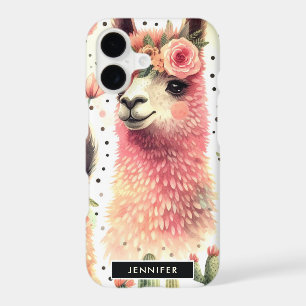 Vintage Cute Llama Watercolor