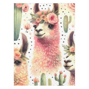 Vintage Cute Llama Watercolor Tablecloth