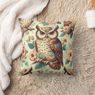 Vintage Cute Owl Pattern Cushion