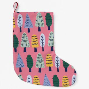 vintage cute pine trees seamless pattern small christmas stocking
