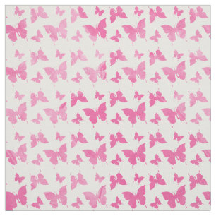 Vintage cute pink watercolor butterflies pattern. fabric
