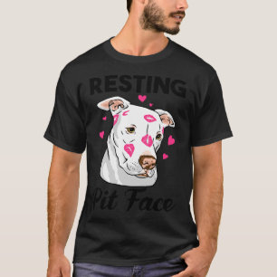 Vintage Cute Pitbull Resting Pit Face Funny Pitbul T-Shirt