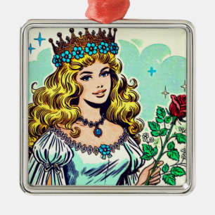 Vintage Cute Princess Comics Metal Tree Decoration