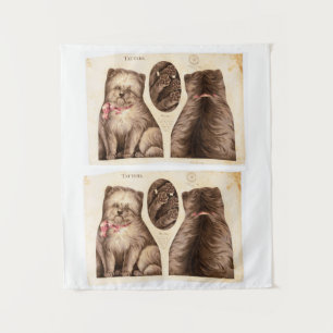 Vintage cute Puppy dog Cut and sew Pattern Tapestry