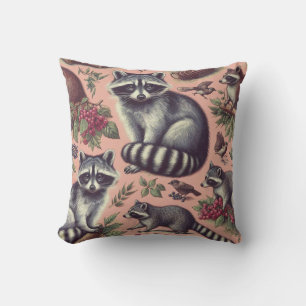 Vintage Cute Racoon Cushion