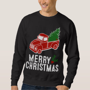 Vintage Cute Red Truck with Christmas Tree Sweatshirt