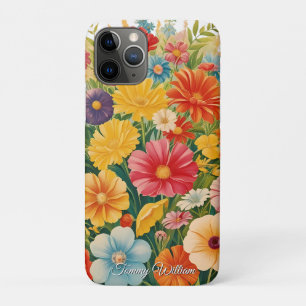 Vintage Cute Retro Groovy Hippie Flowers iPhone 11 Pro Case