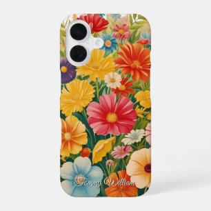 Vintage Cute Retro Groovy Hippie Flowers iPhone 16 Case