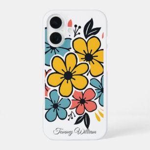 Vintage Cute Retro Groovy Hippie Flowers iPhone 16 Case