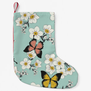 Vintage cute romantic seamless wild flowers patter small christmas stocking