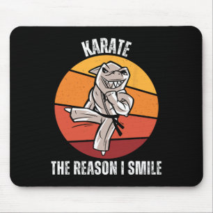 Vintage Cute Shark Karate The Reason I Smile Mouse Mat