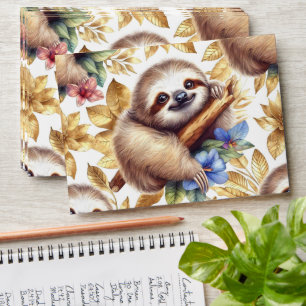 Vintage Cute Sloth Pattern Envelope