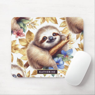 Vintage Cute Sloth Pattern Mouse Mat