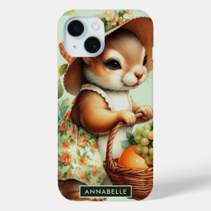 Vintage Cute Squirrel Painting iPhone 15 Case