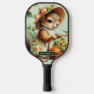 Vintage Cute Squirrel Painting Pickleball Paddle