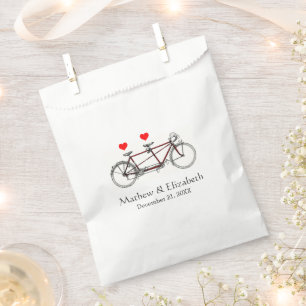 Vintage Cute Tandem Bicycle Custom Wedding Favour Bags