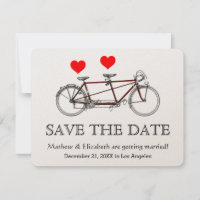 Vintage Cute Tandem Bicycle Wedding Save The Date