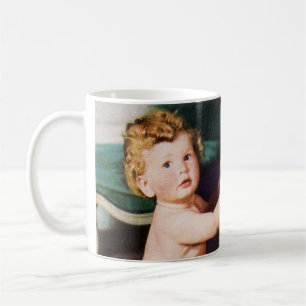 Vintage Cute Toddler Playing with Clothes Dresser Coffee Mug