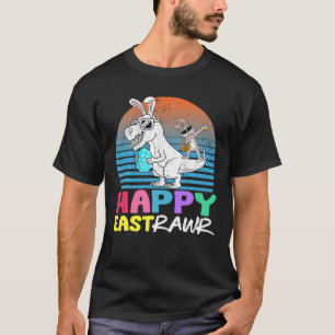 Vintage Cute Trex Dino Happpy Eastrawr Easter Day T-Shirt