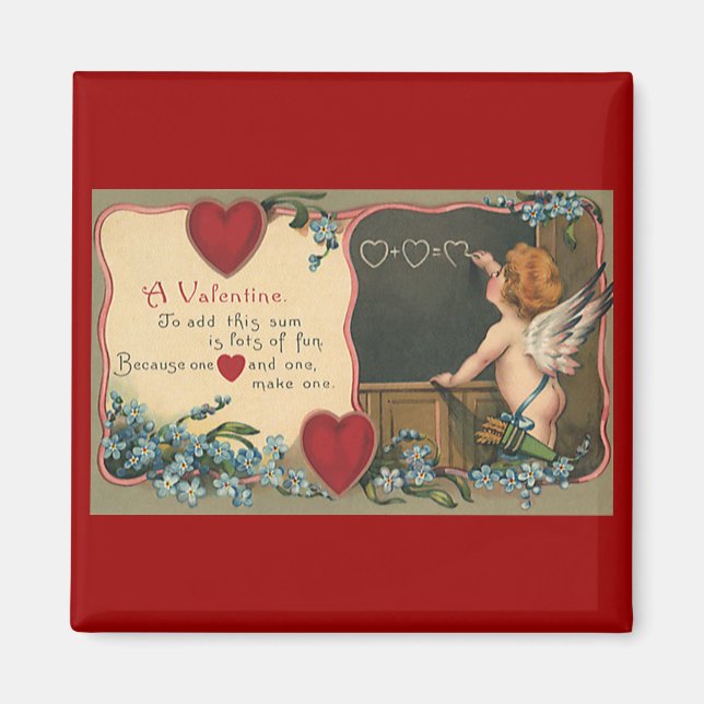 Vintage Cute Valentine's Day, Cherub Teacher Magnet (Front)