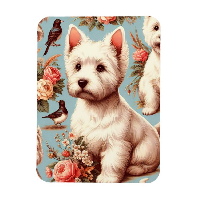 Vintage Cute West Highland White Terrier Magnet (Vertical)