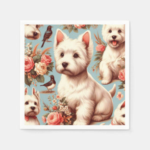 Vintage Cute West Highland White Terrier Napkin