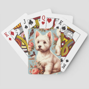 Vintage Cute West Highland White Terrier Playing Cards