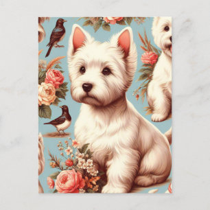 Vintage Cute West Highland White Terrier Postcard