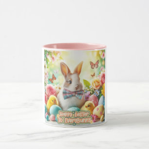 Vintage, Cute, whimsical & colourful Easter bunny Mug