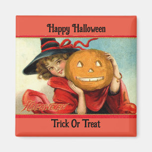 Vintage Cute Witch Magnet