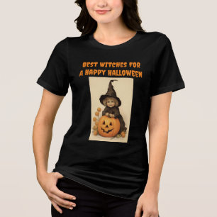 Vintage Cute Witch T-Shirt Tri-Blend Shirt