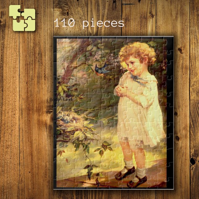 Vintage cutie with birds jigsaw puzzle (Creator Uploaded)