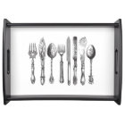 Vintage Cutlery Black White Fork Spoon Knife 1800s