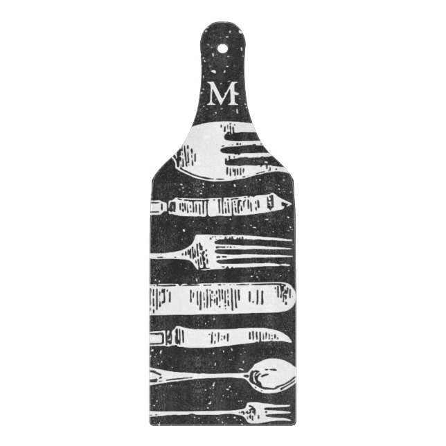 Vintage Cutlery Illustrations Art Cutting Board (Front)