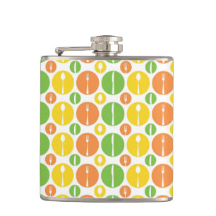 Vintage Cutlery Pattern Hip Flask