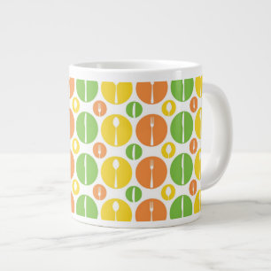 Vintage Cutlery Pattern Large Coffee Mug