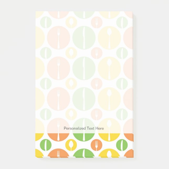Vintage Cutlery Pattern Post-it Notes (Front)