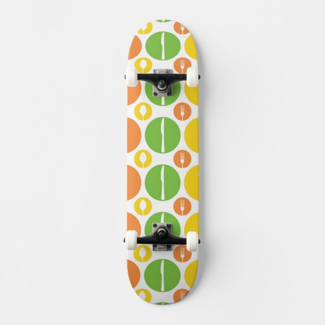 Vintage Cutlery Pattern Skateboard (Front)