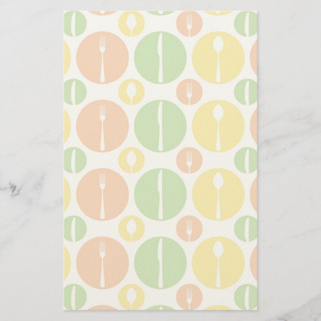 Vintage Cutlery Pattern Stationery (Front)