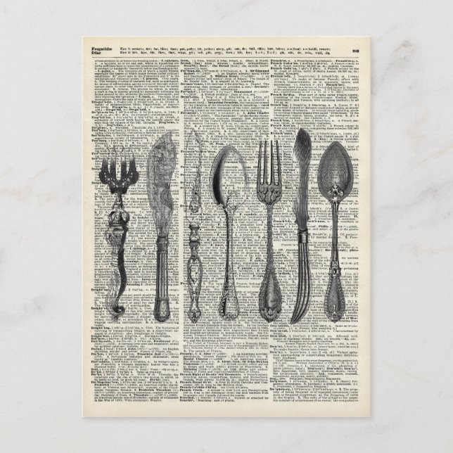 Vintage Cutlery Set Postcard (Front)