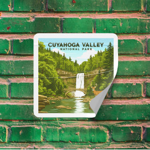 Vintage Cuyahoga Valley National Park  Square Sticker