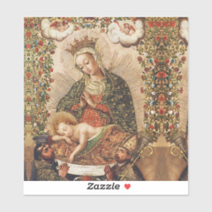 Vintage Cuzco School Virgin Adoring Christ Child