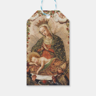 Vintage Cuzco School Virgin Adoring Christ Child Gift Tags