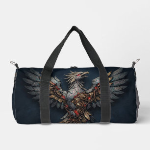 Vintage Cyber-Phoenix:Aged Gold & Neon Mythic Bird Duffle Bag