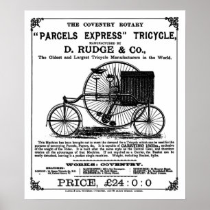 Vintage Cycle:   Coventry Rotary  Tricycle Poster